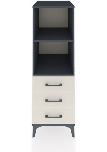Kronos Dolap 2 Raflı 3 Çekmeceli 44X59X134 Antrasit-Aytaşı
