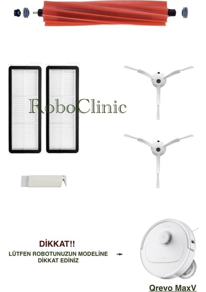 Roborock Q revo s / Q revo pro / Q revo Maxv / Robot Süpürge Uyumlu Yedek Fırça, Hepa Filtre - 6 Parça