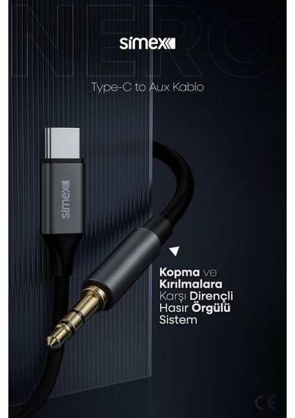 Type C Dac Sa-02 Nero Kumaş Aux Kablosu fırsatları