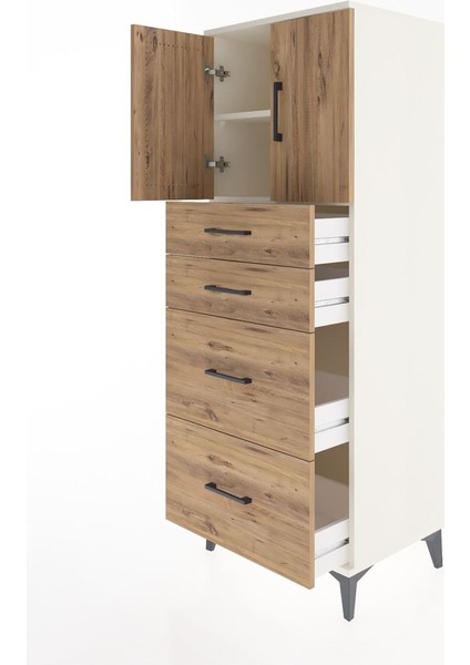 Hyperion Dolap 2 Raflı 4 Çekmeceli 2 Kapaklı 60X44X163 Aytaşı-Çam fırsatları