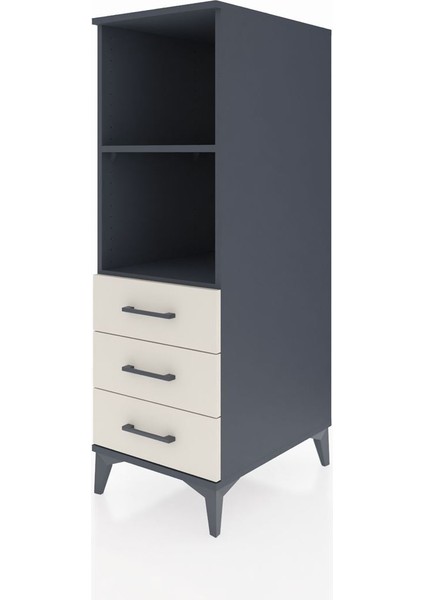 Kronos Dolap 2 Raflı 3 Çekmeceli 44X59X134 Antrasit-Aytaşı modelleri