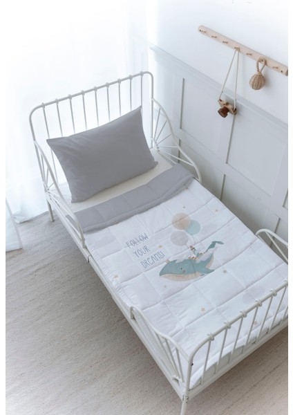 Organik Baskılı Bebek (100X150 Cm) Yorgan Seti - Iconic Serisi - Balinanın Düşleri