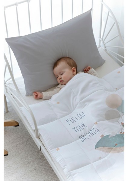 Organik Baskılı Bebek (100X150 Cm) Yorgan Seti - Iconic Serisi - Balinanın Düşleri fiyatları