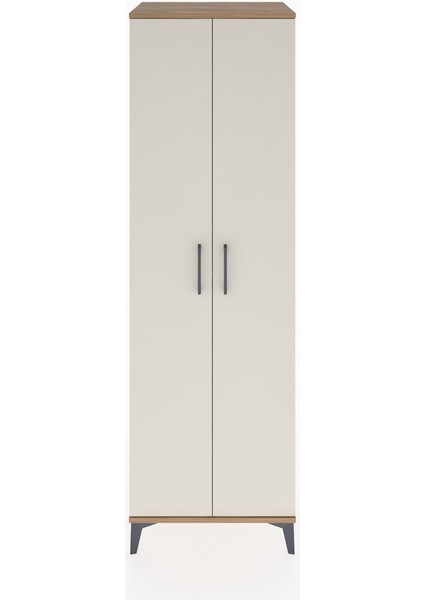 Hyperion Dolap 3 Raflı 2 Kapaklı Tek Askılı 60X44X195 Çam-Aytaşı