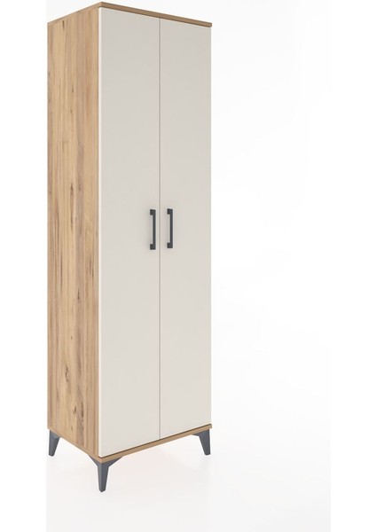 Hyperion Dolap 3 Raflı 2 Kapaklı Tek Askılı 60X44X195 Çam-Aytaşı fiyatları