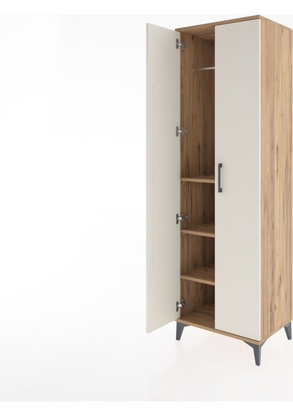 Hyperion Dolap 3 Raflı 2 Kapaklı Tek Askılı 60X44X195 Çam-Aytaşı fırsatları