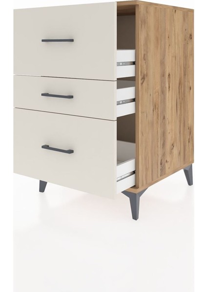 Kronos Komodin 3 Çekmeceli 60X59X96 Çam-Aytaşı fırsatları
