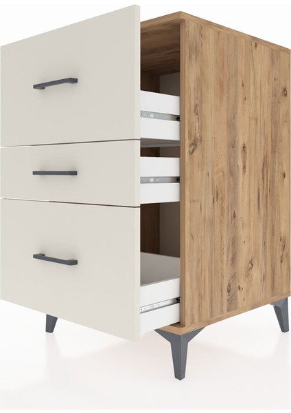Kronos Komodin 3 Çekmeceli 60X59X96 Çam-Aytaşı indirimleri