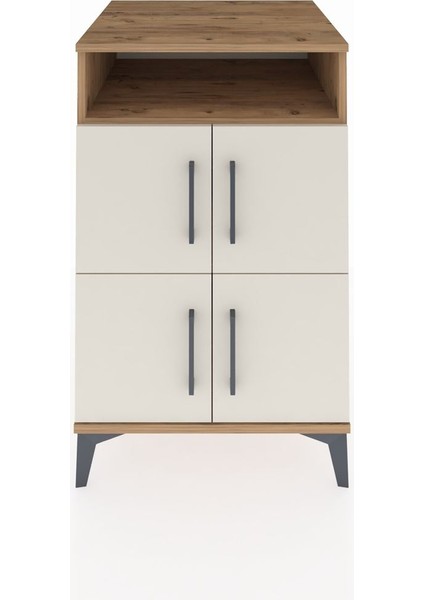 Kronos Komodin 2 Raflı 4 Kapaklı 60X59X96 Çam-Aytaşı