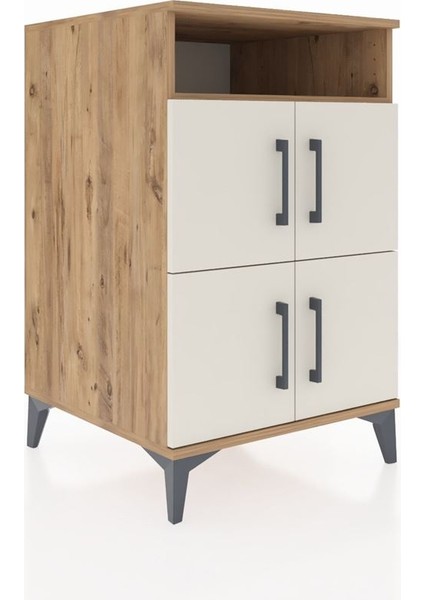 Kronos Komodin 2 Raflı 4 Kapaklı 60X59X96 Çam-Aytaşı fiyatları