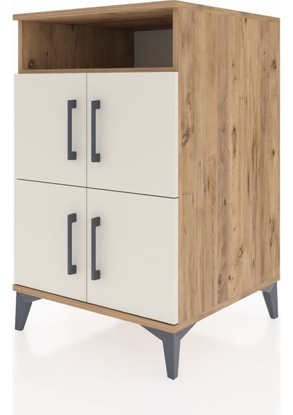 Kronos Komodin 2 Raflı 4 Kapaklı 60X59X96 Çam-Aytaşı modelleri