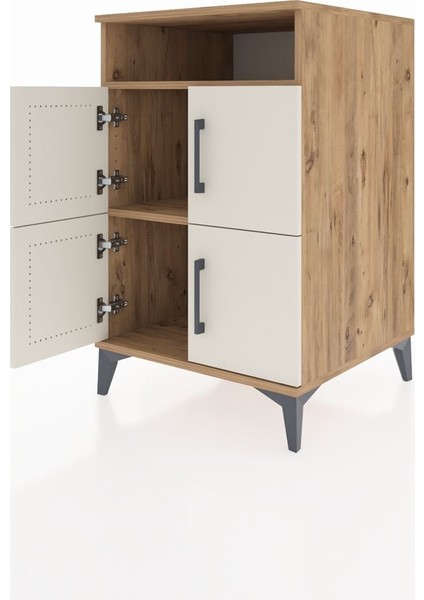 Kronos Komodin 2 Raflı 4 Kapaklı 60X59X96 Çam-Aytaşı fırsatları