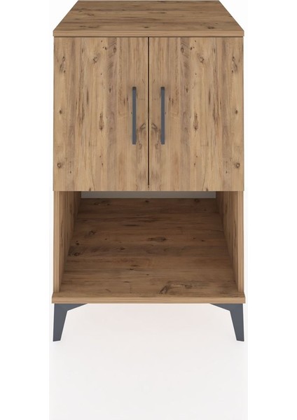 Kronos Komodin 2 Raflı 2 Kapaklı 60X59X96 Çam-Çam