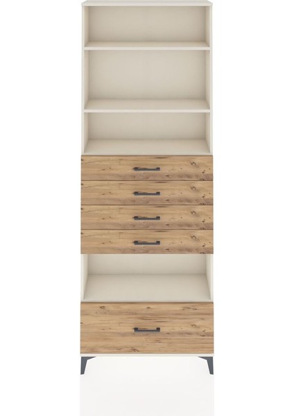 Arges Dolap 4 Raflı 5 Çekmeceli 88X30X243 Aytaşı-Çam
