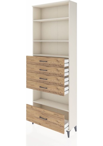 Arges Dolap 4 Raflı 5 Çekmeceli 88X30X243 Aytaşı-Çam fırsatları