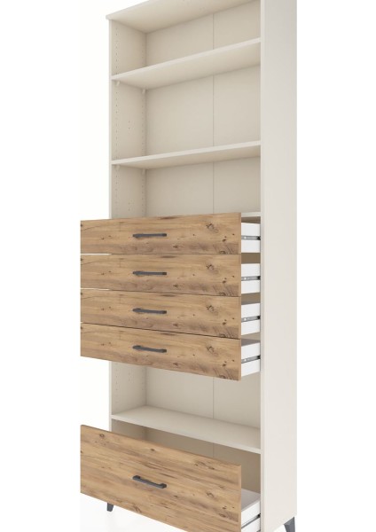 Arges Dolap 4 Raflı 5 Çekmeceli 88X30X243 Aytaşı-Çam indirimleri