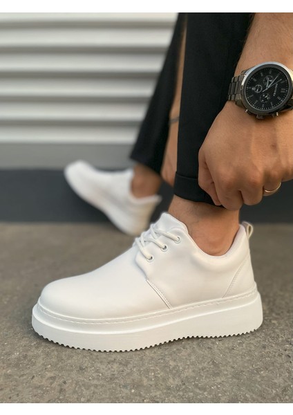 JYX03 Luxor Bağcıklı Cilt Erkek Günlük Spor Klasik Ayakkabı Cbt - Beyaz modelleri