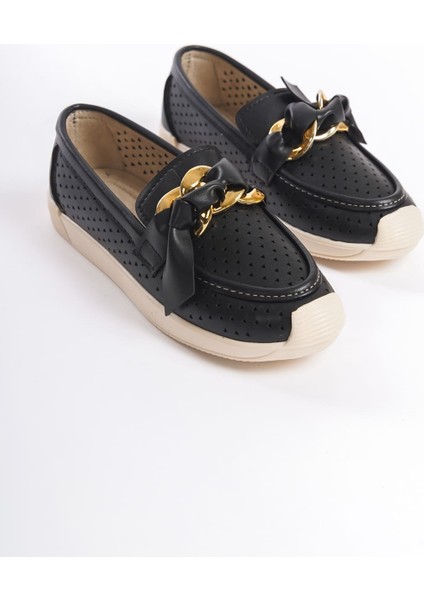 Lydıa Bağcıksız Ortopedik Rahat Taban Kalp Desenli Kadın Babet Ayakkabı Ckt - Siyah fırsatları