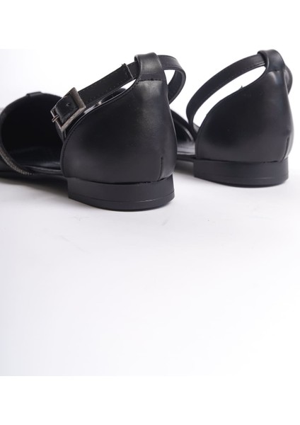 Monıca Tokalı Ortopedik Rahat Taban Taş Detaylı Kadın Babet Ayakkabı Cst - Siyah indirimleri