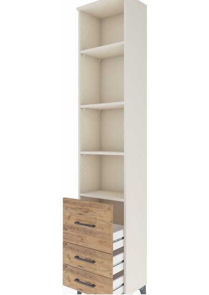 Arges Dolap 4 Raflı 3 Çekmeceli 44X30X221 Aytaşı-Çam indirimleri