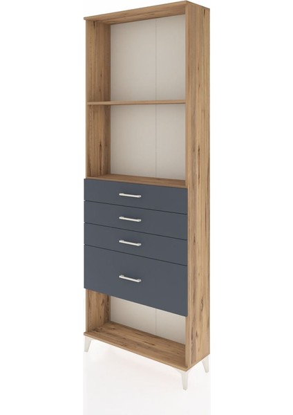Arges Dolap 2 Raflı 4 Çekmeceli 88X30X243 Çam-Antrasit modelleri