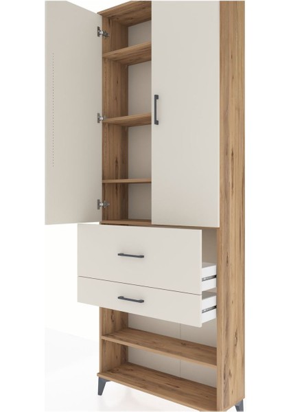Arges Dolap 5 Raflı 2 Çekmeceli 2 Kapaklı 88X30X243 Çam-Aytaşı indirimleri
