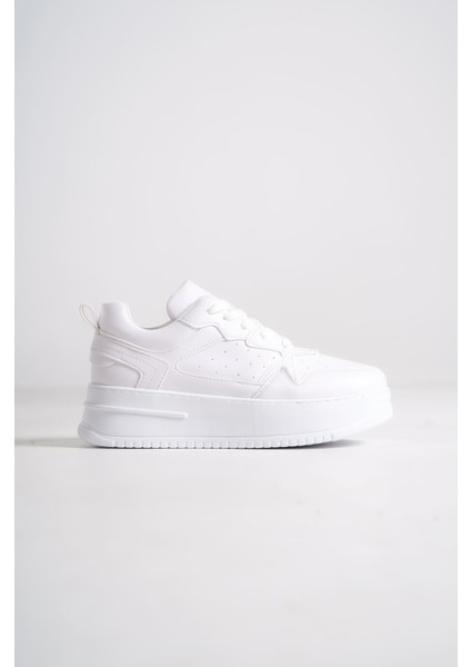 Alessı Bağcıklı Ortopedik Taban Kadın Sneaker Spor Ayakkabı Cbt - Beyaz
