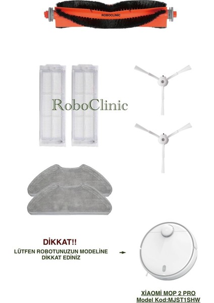 Xiaomi Mi Robot Vacuum Mop 2 Pro Beyaz Robot Süpürge Uyumlu Fırça, Hepa Filtre, Mop - 7 Parça