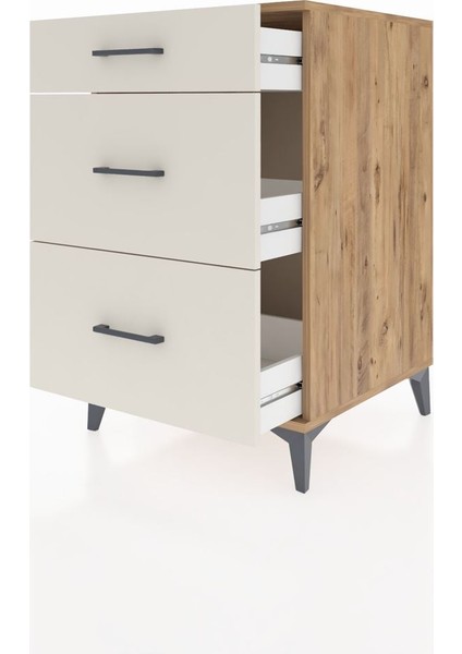 Kronos Komodin 3 Çekmeceli 60X59X96 Çam-Aytaşı fırsatları