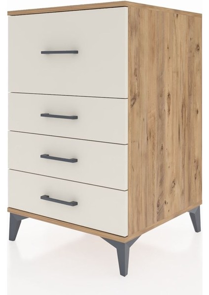 Kronos Komodin 4 Çekmeceli 60X59X96 Çam-Aytaşı modelleri