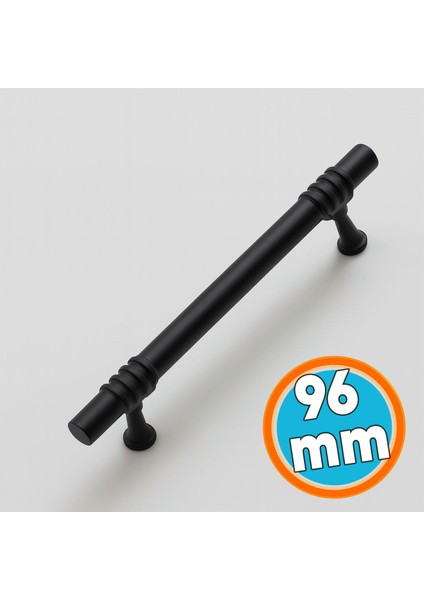 Mobilya Mutfak Çekmece Dolap Dolabı Kapak Kulbu Kulpu Kulpları (96 mm - 9.6 Cm) Siyah Metal