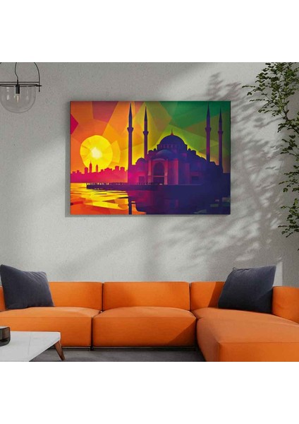 “istanbul’da Gün Batımı 2 – Renkli Soyut Modern Sanat Tablosu”