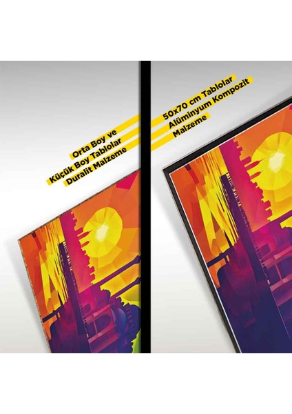 “istanbul’da Gün Batımı 2 – Renkli Soyut Modern Sanat Tablosu” modelleri
