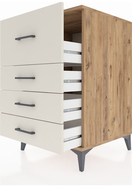 Kronos Komodin 4 Çekmeceli 60X59X96 Çam-Aytaşı indirimleri