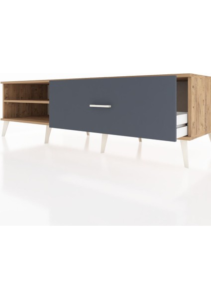 Kronos Tv Ünitesi Tek Raflı Tek Çekmeceli 176X59X51 Çam-Çam/antrasit fırsatları