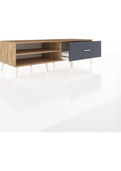 Kronos Tv Ünitesi Tek Raflı Tek Çekmeceli 176X59X51 Çam-Çam/antrasit indirimleri