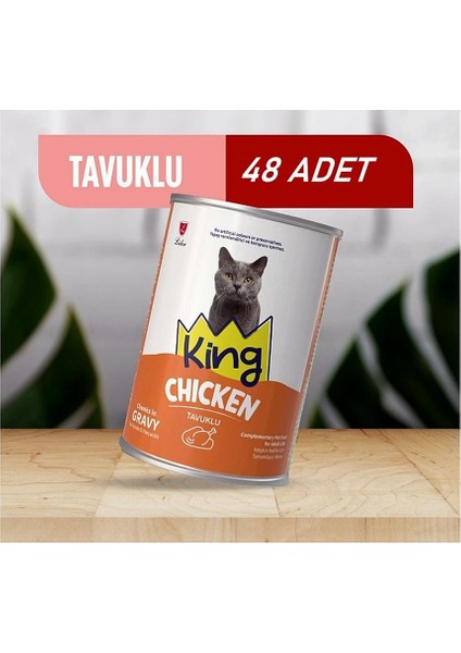 Sos Içerisinde Et Parçacıklı Tavuklu Kedi Konservesi 400 Gr*48 Adet