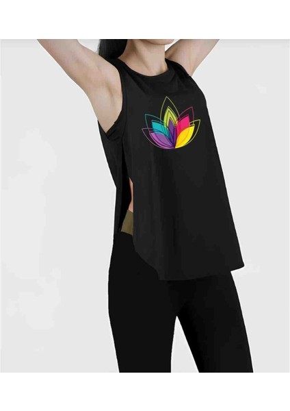 Lotus Siyah Yırtmaç Detaylı Kadın Spor Atlet