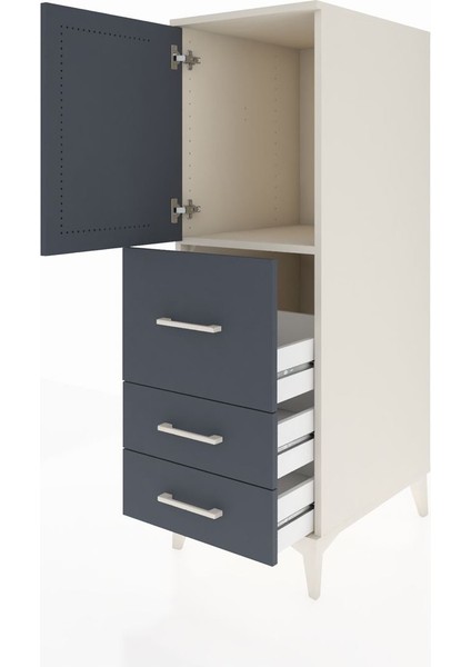 Kronos Dolap Tek Raflı 3 Çekmeceli Tek Kapaklı 44X59X134 Aytaşı-Antrasit fırsatları