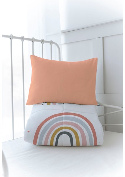 Organik Baskılı Bebek (100X150 Cm) Yorgan Seti - Iconic Serisi - Soft Çiçekli Ay ve Gökkuşağı modelleri