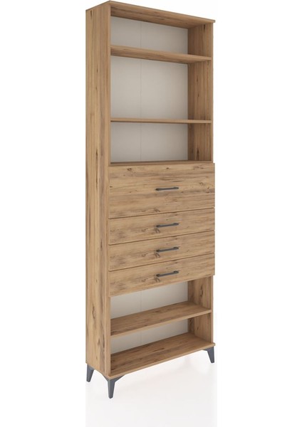 Arges Dolap 4 Raflı 4 Çekmeceli 88X30X243 Çam-Çam fiyatları