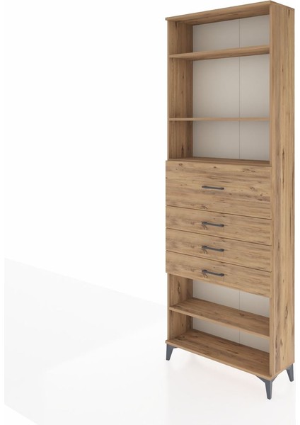 Arges Dolap 4 Raflı 4 Çekmeceli 88X30X243 Çam-Çam modelleri