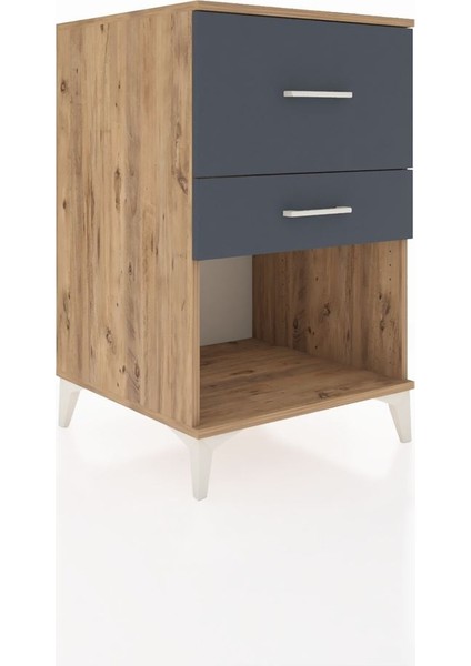 Kronos Komodin 2 Çekmeceli 60X59X96 Çam-Antrasit fiyatları