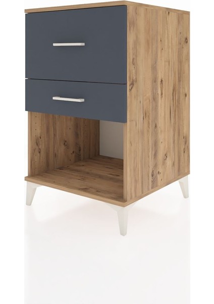 Kronos Komodin 2 Çekmeceli 60X59X96 Çam-Antrasit modelleri