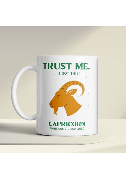 Oğlak Burcu Kahve Kupası – Disiplinli Ruhlara Özel Astroloji Temalı Hediye
