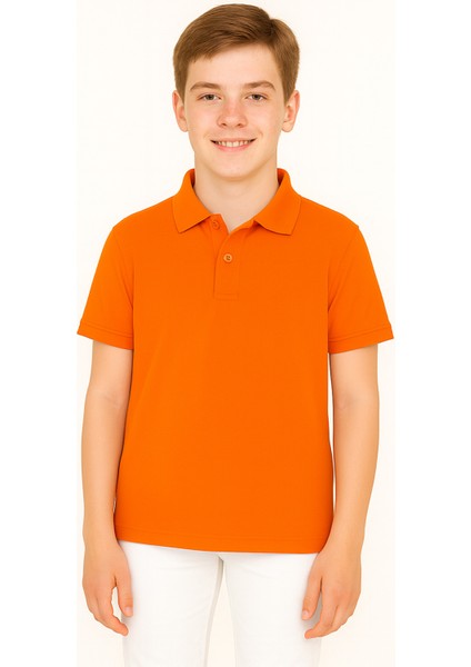Genç Polo Yaka Tişört | Turkuaz | %100 Pamuk | Unisex | Okul & Günlük Kullanım fiyatları