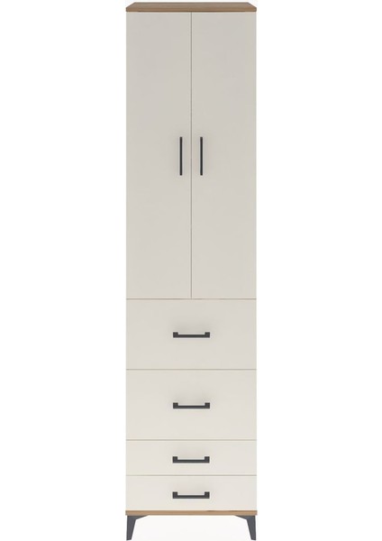 Hyperion Dolap 4 Raflı 4 Çekmeceli 2 Kapaklı 60X44X243 Çam-Aytaşı