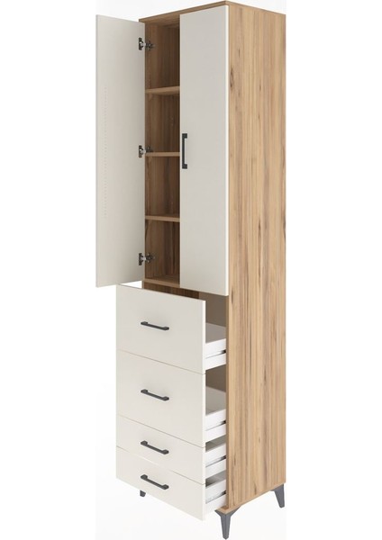 Hyperion Dolap 4 Raflı 4 Çekmeceli 2 Kapaklı 60X44X243 Çam-Aytaşı fırsatları