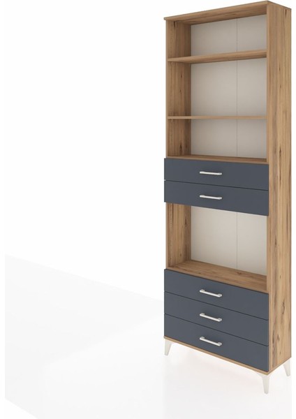Arges Dolap 4 Raflı 5 Çekmeceli 88X30X243 Çam-Antrasit modelleri