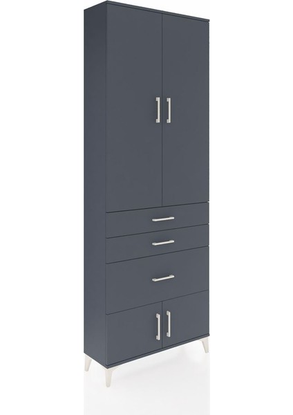 Arges Dolap 3 Raflı 3 Çekmeceli 4 Kapaklı 88X30X243 Antrasit-Antrasit fiyatları